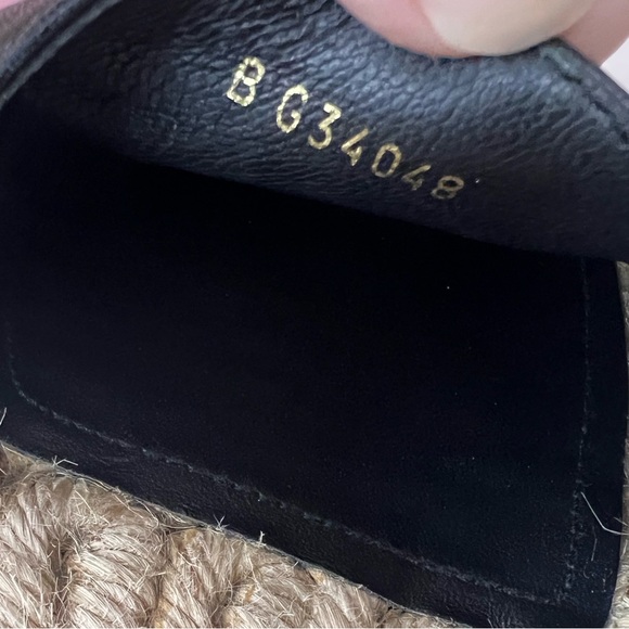 CHANEL | Pearl Embellished CC Logo Black Leather Espadrille Slide Sandals EU 37 - Picture 11 of 14